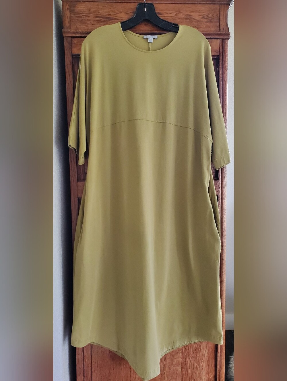 COS MOSS GREEN MIDI DRESS LARGE